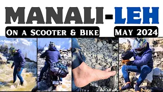 Manali-Leh Road Trip on Bike & Scooter - May 2024 | Manali - Sissu- Shinkula Top - Purne | Day 1+2