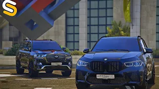 BMW X5M F95 - Toyota Land Cruiser 200 (GTA V:SMOTRArage)