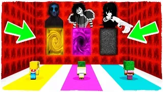 DO NOT CHOOSE THE WRONG DIMENSION! Eyeless Jack, Jane the Killer and Laughing Jack in Minecraft