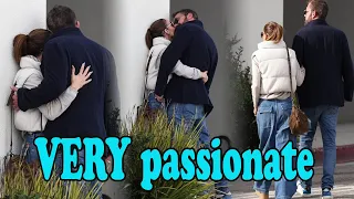 Ben Affleck and Jennifer Lope  spotted kissed and hugged each other up against a wall after a lunch