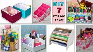 7 diy easy storage boxes from cardboard //organizer tutorial