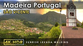 Madeira 4K HDR 60fps - Sunrise in São Vicente - Levada Walking Tour in Madeira Island, Portugal