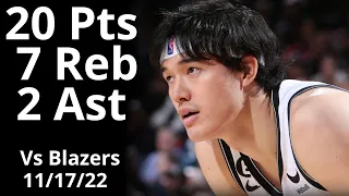 Yuta Watanabe 20 Pts 7 Reb vs Trailblazers Highlights