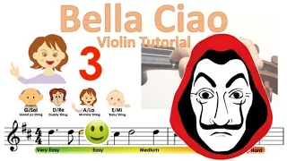 Bella Ciao (La Casa De Papel) Sheet music & violin finger pattern tutorial | Easy Violin  Song