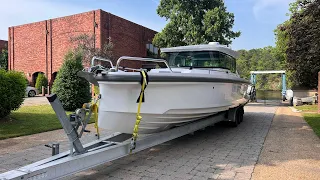 37’ Axopar LOADED onto trailer #boattransport #boattransportcourse