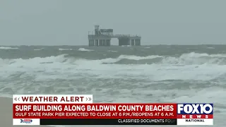 Surf building along Baldwin County beaches ahead of stormy weather