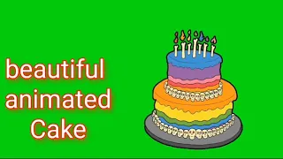 free animated birthday cake on green screen