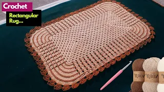 Crochet easy Rectangular Rug || Simple Table Runner || English Crochet Tutorial