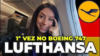 COMO É VOAR LUFTHANSA: entrei na cabine do piloto Boeing 747! Review voo Guarulhos Frankfurt Londres