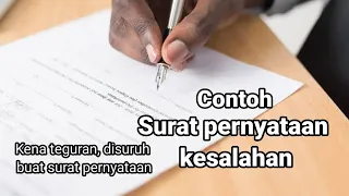 Contoh Surat Pernyataan Kesalahan