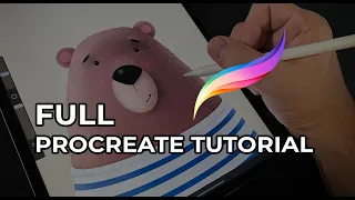 FULL Procreate Drawing Tutorial - Bear Illustration #procreate