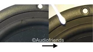 REPAIR HOLES INVISIBLE in speaker rubber surrounds of your speakers.