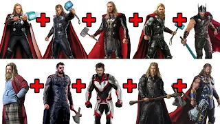 Combining 10 THOR SUITS into ONE! Crazy CHARACTER FUSION ART CHALLENGE!