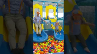 Blippi and Layla Go Down the Slide! #Shorts