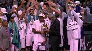 Kawhi Leonard Receives the 2014 Finals MVP Trophy