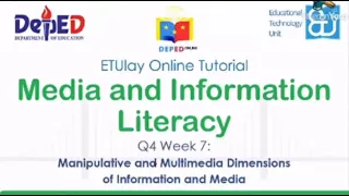 Manipulative and Multimedia Dimensions of Information and Media || MIL || SHS Quarter 4 Week 7