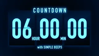 6 Hours Flip Clock Timer / Simple Beeps 🔵