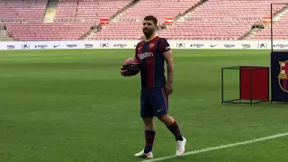 Aguero presentation at Barcelona