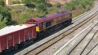 Class 66 Epic Struggle With Heavy Stone Train