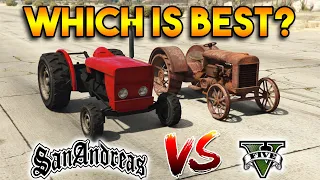 GTA 5 RUSTY TRACTOR VS GTA SAN ANDREAS TRACTOR : WHICH IS BEST?