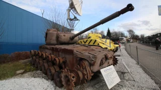 Technik Museum Sinsheim MEGA collection of WWII World War  2 tanks and anti aircraft weapons.