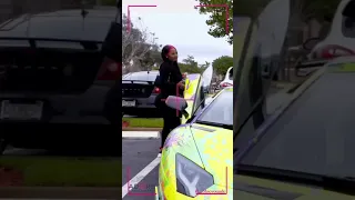 6ix9ine Drives JADE inside his Lamborghini Aventador 🌈