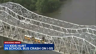 11 children taken to hospital after school buses crash on I-55, police say