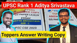 Aditya Srivastava UPSC Rank 1 Answer writing copy | UPSC rank 2 Animesh Pradhan answer copy