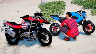 GTA V: MODS | ENCONTREI DUAS MINI MOTO DE CRIANÇA ABANDONADA NA PRAIA