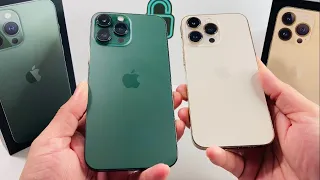 iPhone 13 Pro Max Alpine Green vs Gold Color Comparison