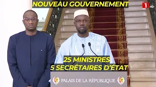 Liste des 25 Ministres et 5 Secrétaires d'État du nouveau Gouvernement du Sénégal