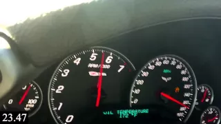 Heads and Cam C6 ZO6 Accelerates to 180mph - Speedometer View