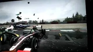 Huge crash in Catalonya F1 Circuit