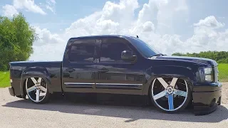 Gmc Denali Bagged on 28" Dubs 3 Link Wishbone Suspension Step Notch Reklez