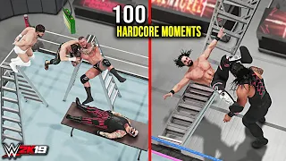 WWE 2K19 Top 100 Ultimate Hardcore Moments!! WWE 2K20 Countdown