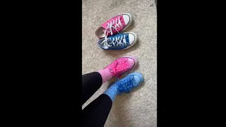 Dyed My Converse Shoes Pink & Blue AGAIN!