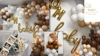 Teddy Bear Themed Baby Shower | DIY Foam Boards Backdrop using Amazon Ballon Arch