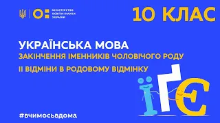 10 клас. Українська мова. Закінчення іменників чоловічого роду ІІ відміни в род. відмінку (Тиж.3:ЧТ)