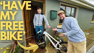 BUILDING A DIRT JUMP BIKE AND GIVING TO A RANDOM PERSON!!