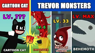 Cartoon Cat vs ALL Trevor Monsters Level Challenge Rampage | Monster Animation