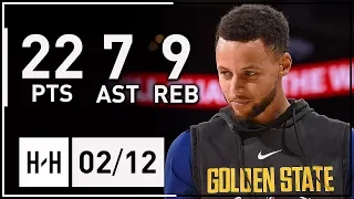 Stephen Curry Full Highlights Warriors vs Suns (2018.02.12) - 22 Pts, 7 Ast, 9 Reb in 3 Quarters!