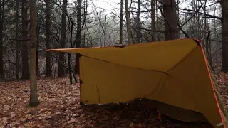 Adirondack Tarp Shelter In The Rain Storm