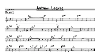 Autumn Leaves D minor version - Play along - Bb version