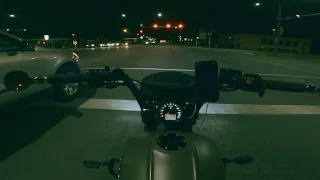 Indian Scout Bobber Night Ride | Pure Engine Sound Only