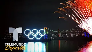 Encienden enormes aros olímpicos a seis meses del inicio de los JJOO | Telemundo Deportes