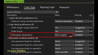 Visual Studio 2022 Add .editorconfig to Solution and Use File-Scoped Namespace