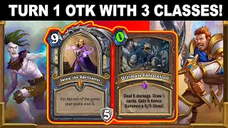 TURN 1 OTK WITH 3 CLASSES! CRAZY OP TAVERN BRAWL! Fractured in Alterac Valley | Hearthstone