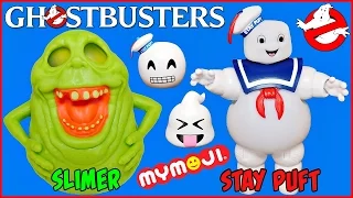 GHOSTBUSTERS SLIMER and STAY PUFT MARSHMALLOW MAN Fun Figures for Collectors and 80's Movie Buffs