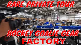 VLOG - Private tour in goalie gear factory - CUSTOM VAUGHN HOCKEY PADS - RARE gear!