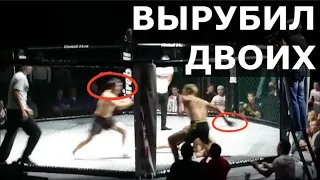 ОДИН ВЫРУБИЛ ДВОИХ / Видео с боев два на два в Красноярске